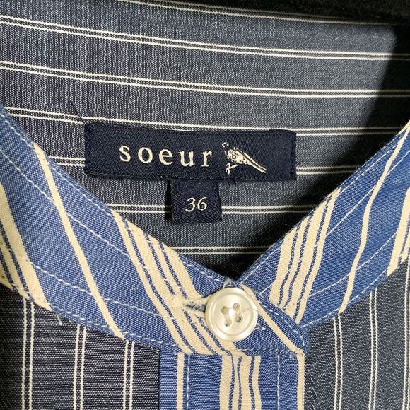 Soeur Annaelle Poplin Shirt Dress 36 US Small 100% Cotton Long Sleeve Tunic - Picture 7 of 10